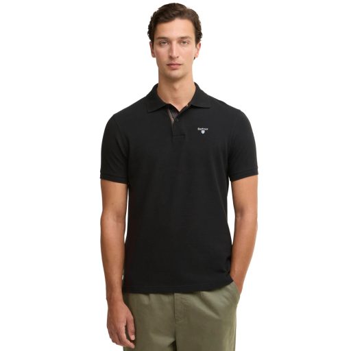 Polo de piqué con estampado de tartán para hombre