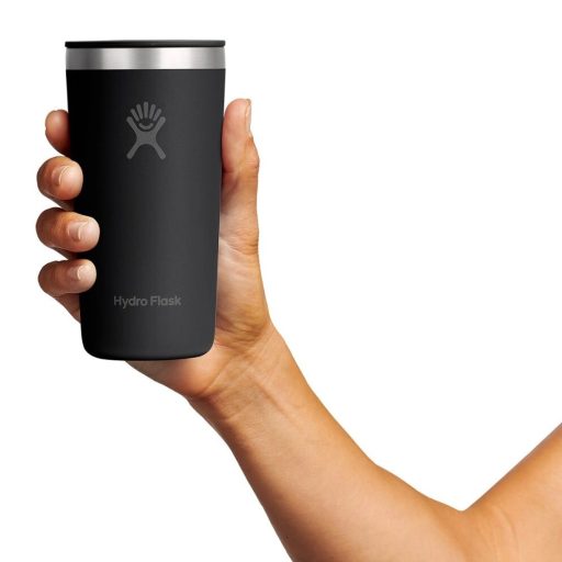 Vaso versátil de 473 ml con tapa a presión, color negro