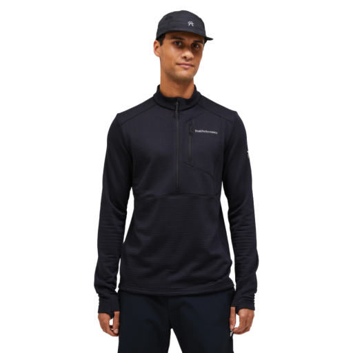 Trail-shirt voor heren met Polartec-voering en halve ritssluiting